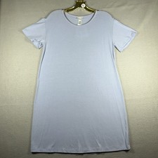 Hanro Smart Sleep Night Gown Women  s S Sleep Shirt Blue Short Sleeve Crew Neck