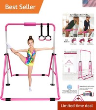 Children's Gymnastics Horizontal Bar, Pink, Adjustable
