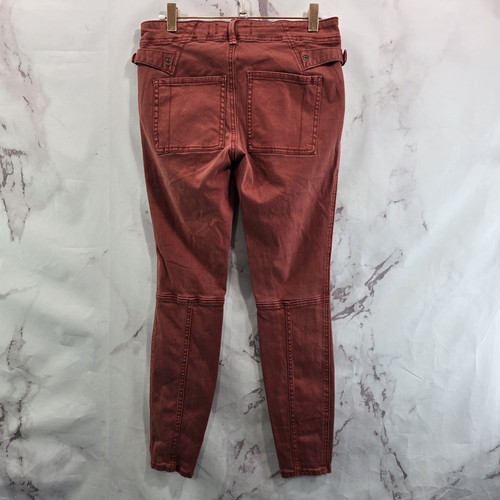 Pantalones Anthropologie para mujer 25 P naranja terracota tiro alto ajustados Hei Hei - Imagen 6 de 12