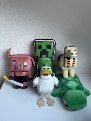 Minecraft Stofftiere Set   Piglin, Creeper, Schildkröte, Llama & Huhn