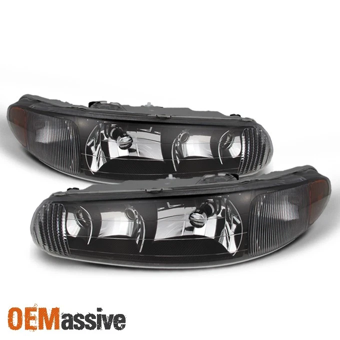 Faros de repuesto negros Fit 97-05 Buick Century/Regal L + R Foto 2 de 4