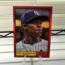 2024 Topps Archives Jazz Chisholm Jr. Red Foil /50 #69 Yankees Image Variation