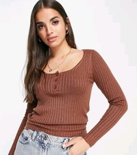 ASOS Design Brown Scoop Jumper *FREEPOST* Size UK8