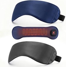 Heated Eye Mask for Dry Eyes - 1500mAh Cordless Warm Eye Compress with Silver-Io