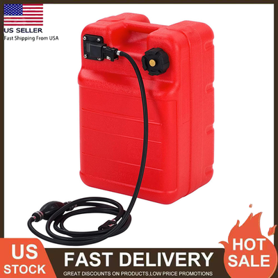#ad 24L 6 Portable Gallon Boat Fuel Tank Plastic Marine Outboard Boat Gas Tank amp;Hose $52.24