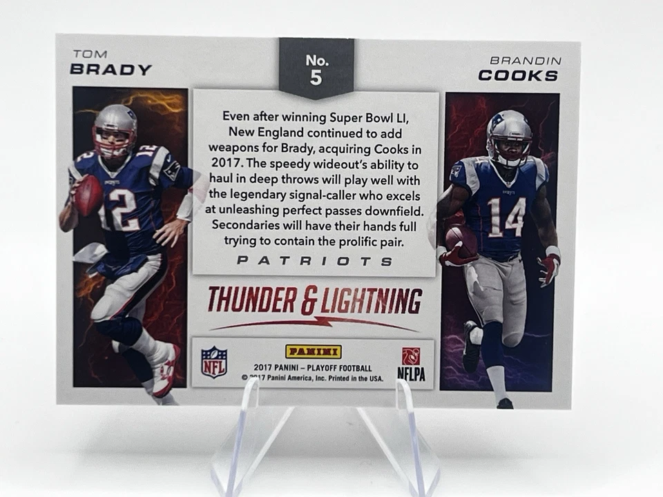Tom Brady / Brandin Cooks 2017 Playoff Thunder and Lightning /25 - Imagem 4 de 4