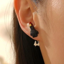 1/3Pairs Personalized Fashion Creativity Hand Painted Chicken Earrings Jewelry