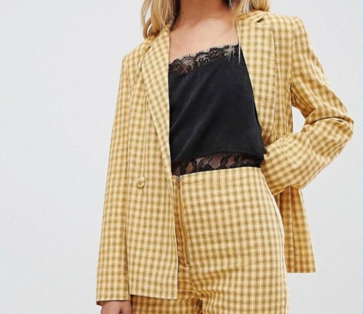 Checked yellow blazer UK