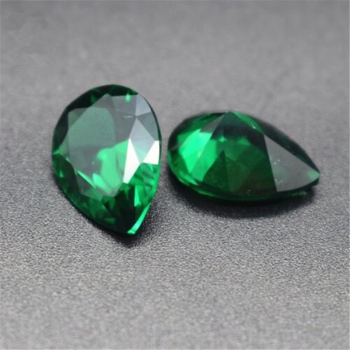 Emerald Pear Shaped Faceted Gemstone Teardrop Cut Emerald Gem Rich Green Emerald - Picture 10 of 44