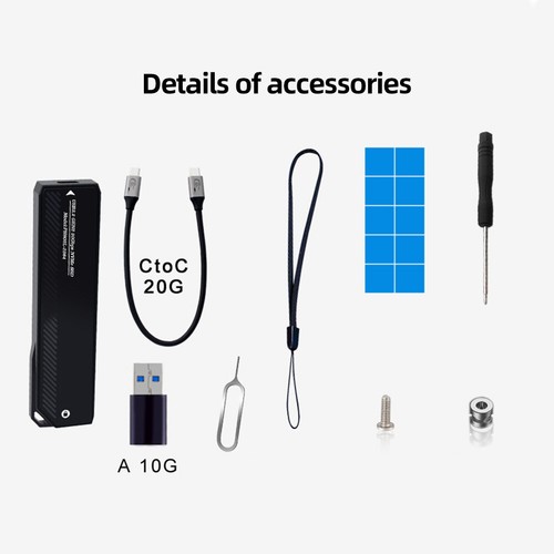 Adaptateurs Boîtier SSD M.2 vers Type-C USB A SSD Disk Box pour SSD 2280/2242/2260 - Photo 7/18