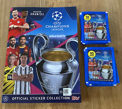 Neu /& OVP Topps Champions League Sticker 2020//2021-25 Tüten 250 Sticker