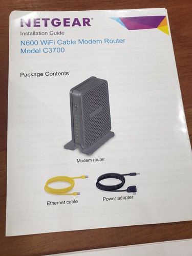 Netgear N600 Kabel WiFi Modem Router C3700 802.11 Dual Band Gigabit Zasilacz - Zdjęcie 8 z 12