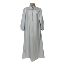 Vanity Fair Vintage Robe Womens Small Brushed Nylon House Coat Long Muu Muu Blue