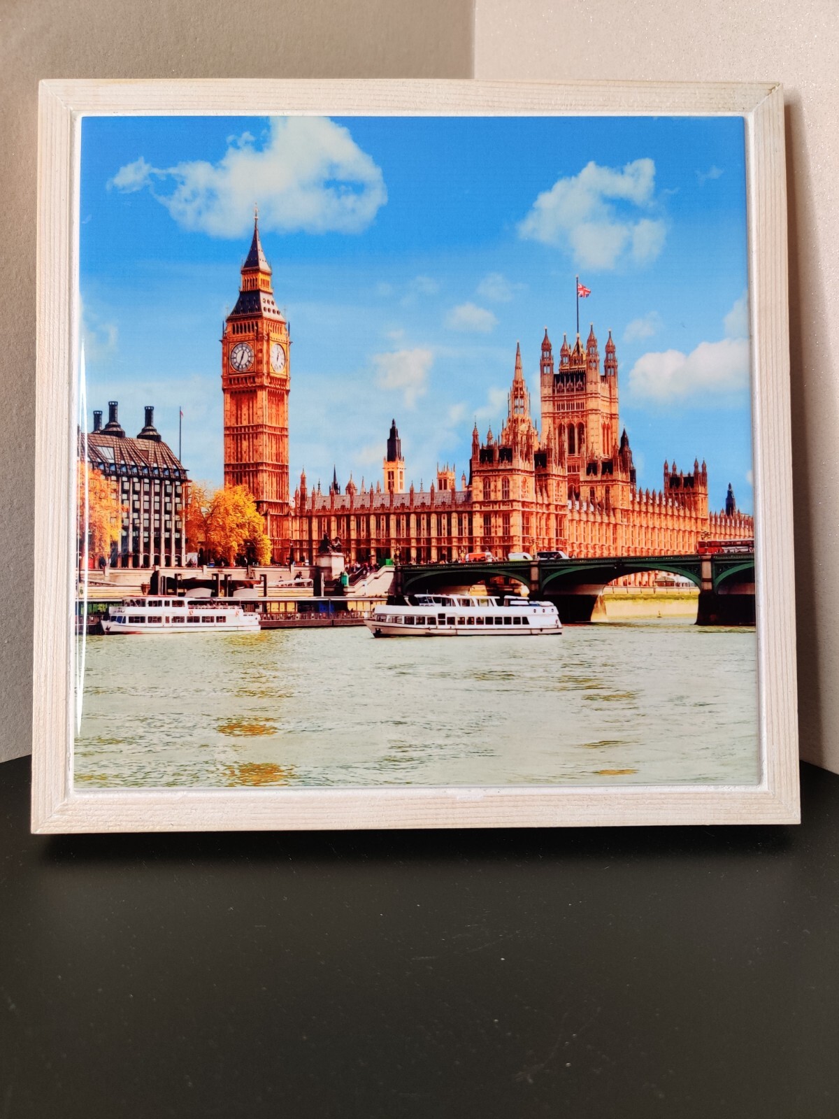 Dessous de plat céramique 22x22cm motif Londres carré pour protection table