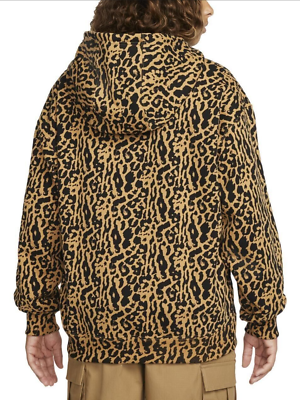 nike leopard hooded shirts & tops
