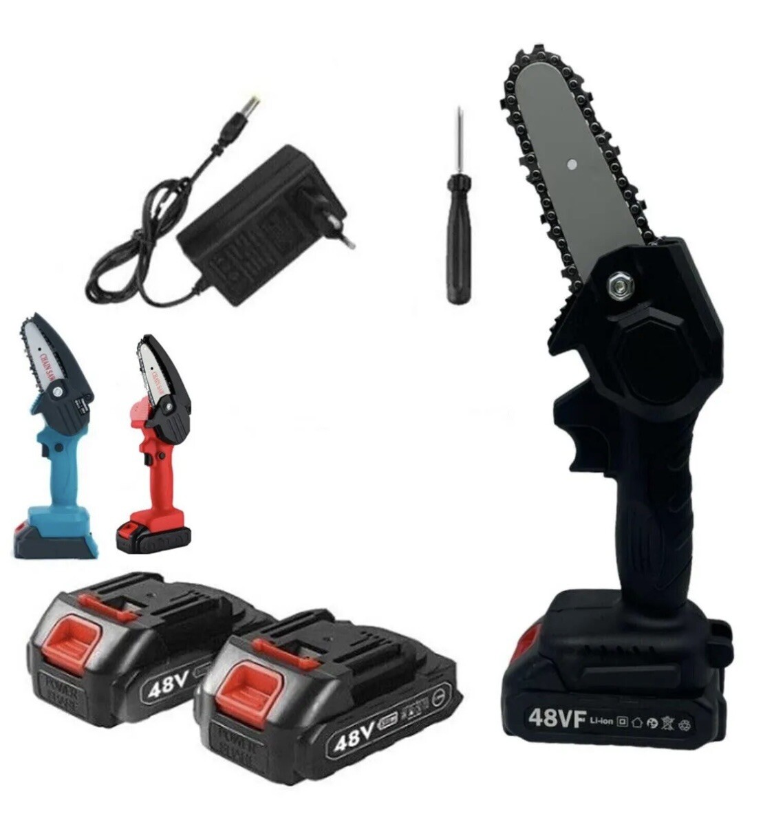 Mini Motosega 48V Wireless: Doppia Batteria per Potatura Intelligente