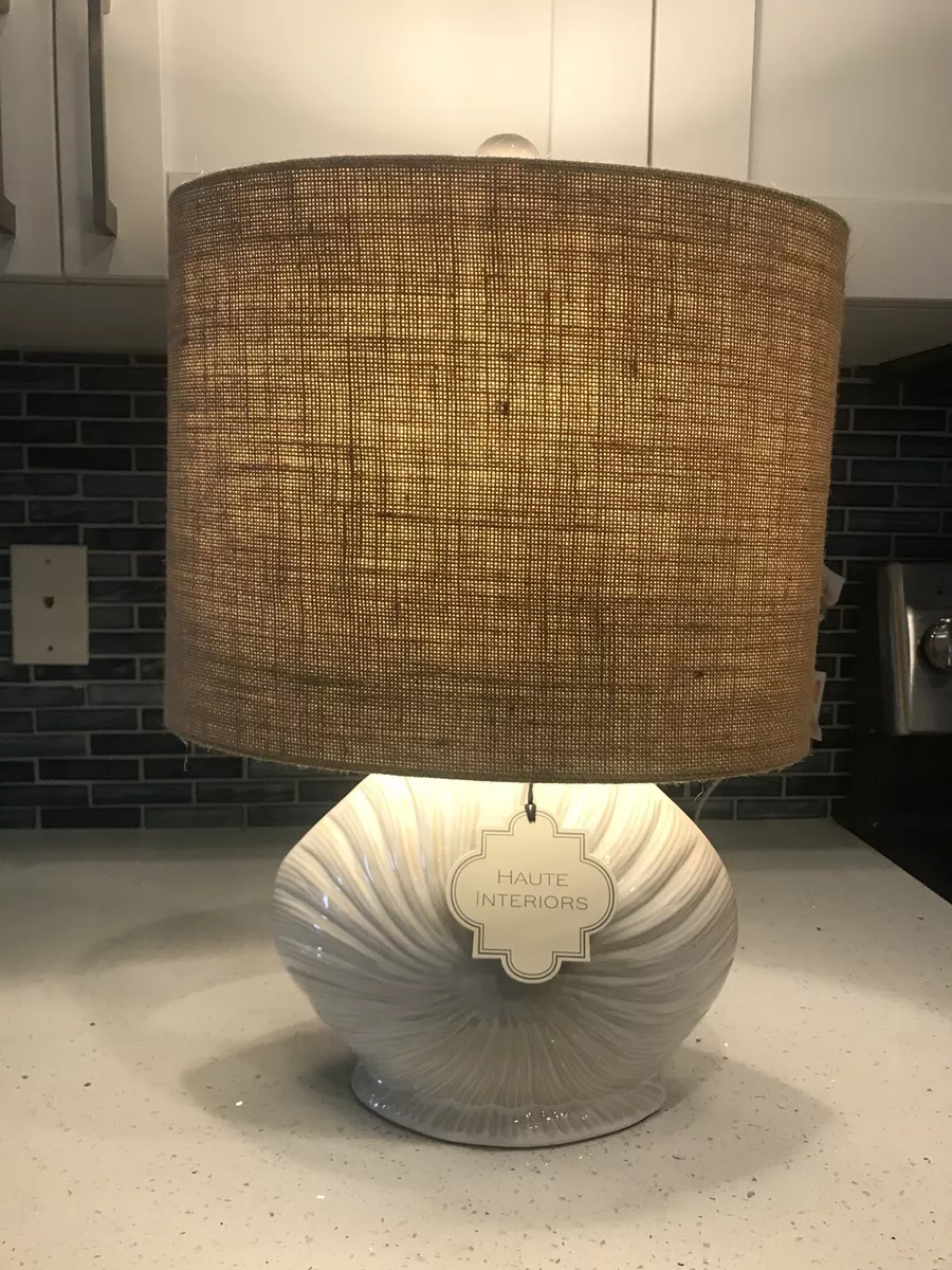 Haute Interiors Modern Shell Scalloped Shaped Table End Lamp W