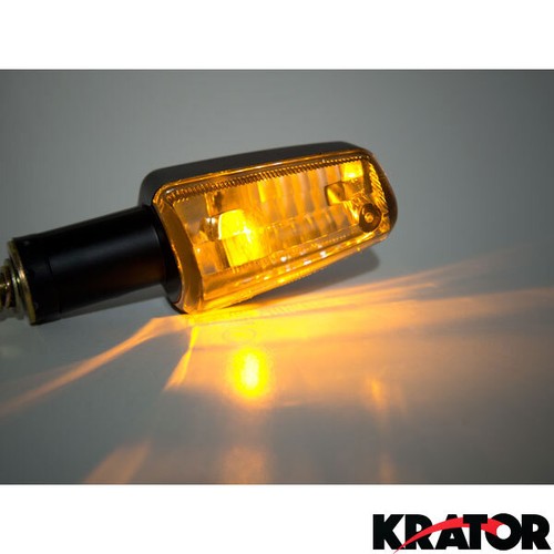 Black Spear Turn Signals Lights Fits Metric Motorcycle Amber Indicator Blinkers - Picture 4 of 4