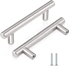 Probrico 3 Inch Hole Centers Euro T Bar Cabinet Pulls Stainless Steel