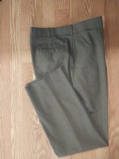 STAFFORD DRESS PANTS CLASSIC FIT BROWN WOOL BLEND WASHABLE FRONT 37 X 32 Read 