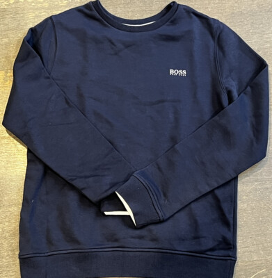 Hugo Boss Boys Crew Neck Sweater Navy Blue Size 14 