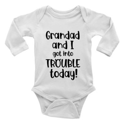 Grandad & I Got Into Trouble Today Langarm Baby Grow Weste Body Junge Mädchen