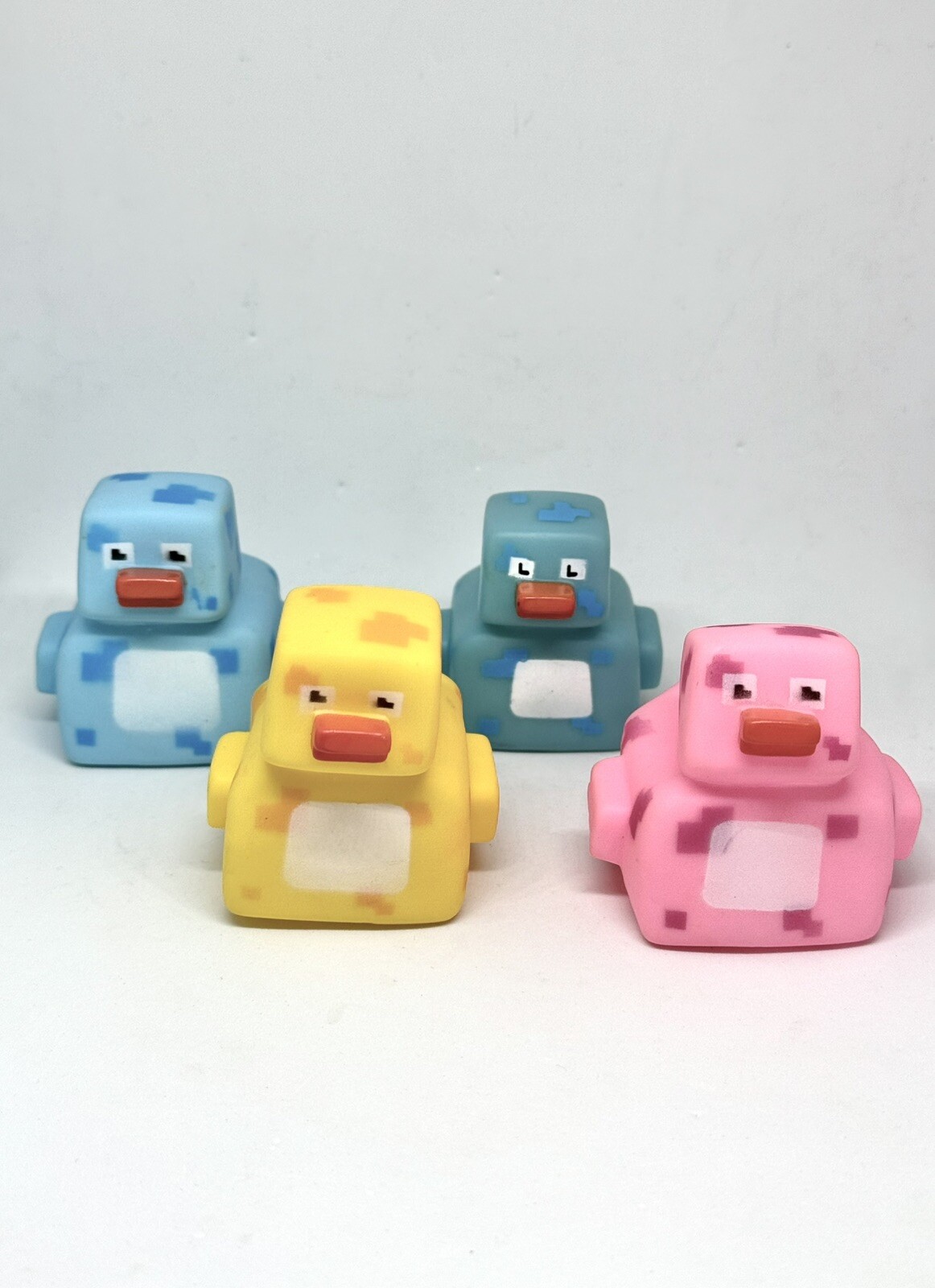 Minecraft Rubber Ducks Pixelated Bath Pool Jeep Toy Set of 4