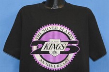 vintage 90s LOS ANGELES KINGS LA SILVER SEASON 25 YEARS PURPLE t-shirt HOCKEY XL