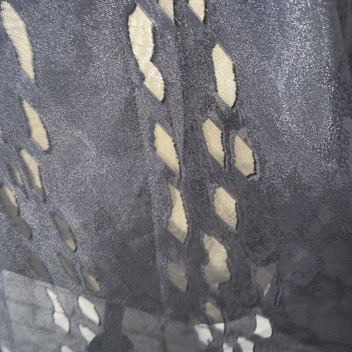 Vintage Secret Treasures Black Burn Out Lace Semi Sheer Bias Slip Dress Medium - Picture 4 of 17