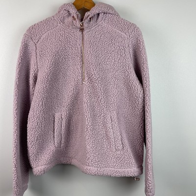 pink fuzzy half zip