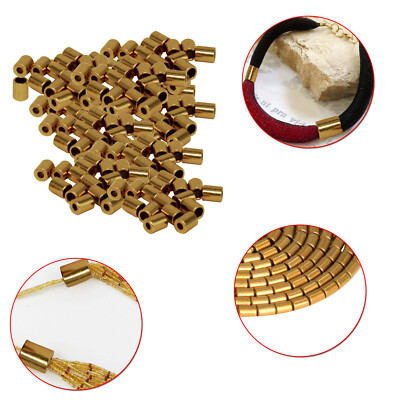 Runde Metall Gold Röhre Bugle Perlen Zum Selbermachen Handwerk Schmuckherstellung Armbänder Stickerei