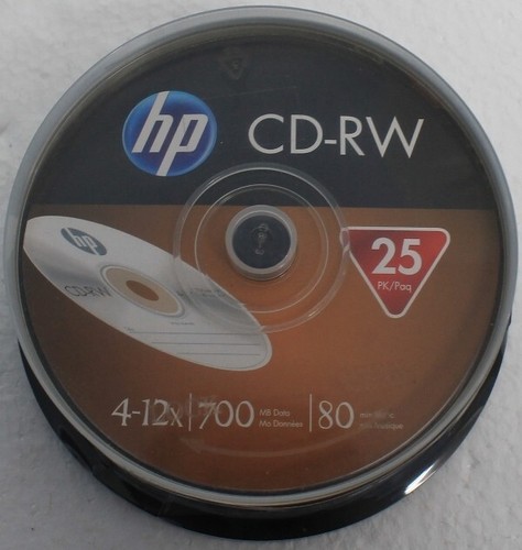 25PK HP CD-RW Logo 4x-12x Rewritable blank discs 700MB - Picture 3 of 5