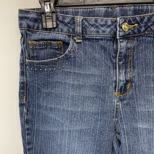 Canyon River Blues Embroidered Jeans Girl's Sz 14.5 Straight Leg Whiskered Denim - Picture 3 of 19