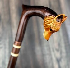 Fox new Walking Stick Hand Carvin Cane Wooden Unique Handmade Cane Hiking Stick