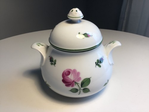 VTG 1983 Augarten Wien Viennese Rose Porcelain Sugar Bowl 5089 w/ Lid Austria - Picture 2 of 13