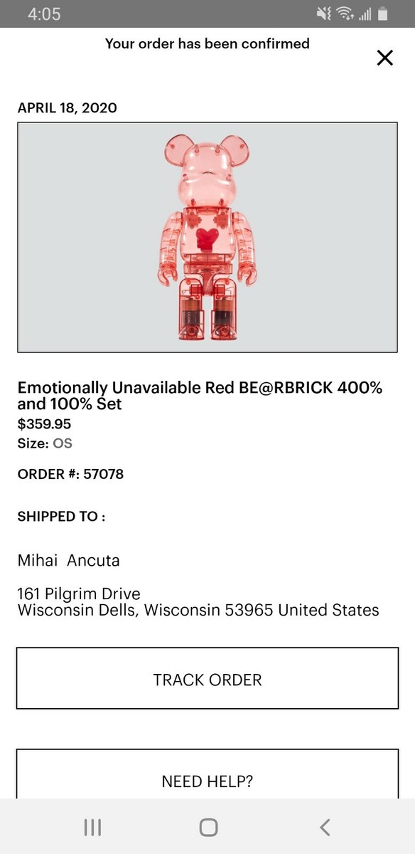 BEARBRICK EMOTIONALLY UNAVAILABLE EU RED 400% 100% medicom toy BE