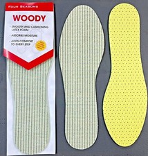 Woody Comfort Cushion Shoe Inserts Soft Latex Foam Boot Flat Insoles Men Women