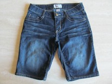 SO Juniors Sz 5 Denim BERMUDA Jean Shorts, Stretch, Back Flap Pockets, EXCELLENT