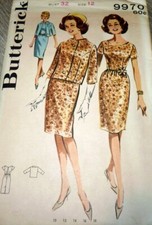 LOVELY VTG 1950s DRESS JACKET BUTTERICK Sewing Pattern 12/32 FF