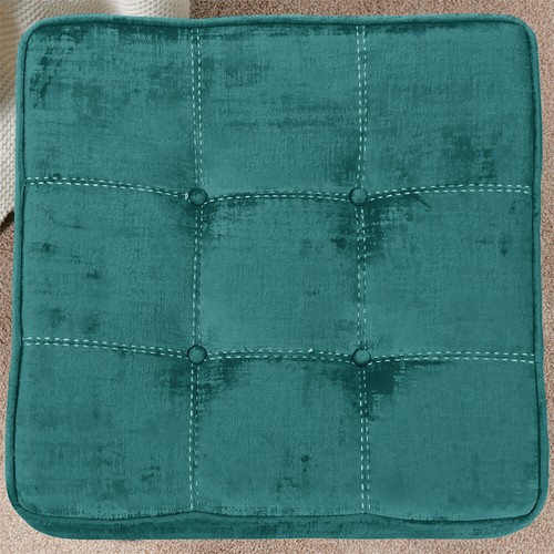 Taburete otomano tapizado de terciopelo para pies asiento de tocador con moderno metal X-Pag 17"" H - Imagen 18 de 107