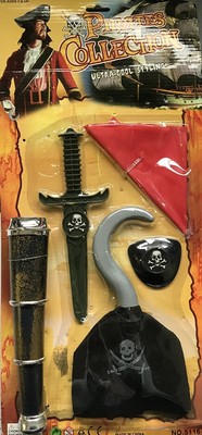 LP DIVERTISSEMENTS, Piratenset mit Teleskop; Haken; Augenklappe; Dolch und Au...