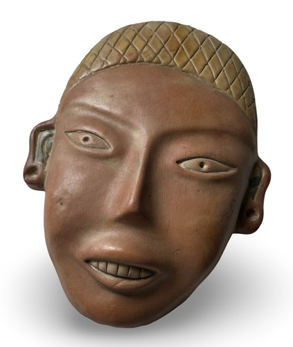Indigenous Pre-Columbian REPROD AUT INAH Terracotta Mask N. 134 Mexico Folk Art - Picture 2 of 6