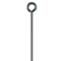 Eye Pin, 100 Gunmetal Plated Brass 3 Inches Long 21 Gauge Standard Eye Pins
