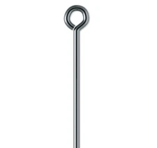 Eye Pin, 100 Gunmetal Plated Brass 3 Inches Long 21 Gauge Standard Eye Pins 