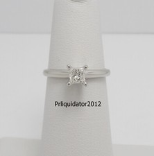 1/3CT Natural Princess Diamond Solitaire Engagement Wedding Ring 14K White Gold