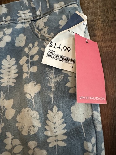 Vince Camuto Pull On Jegging-style Youth 12 Pants NWT, blue flower print - Picture 2 of 3