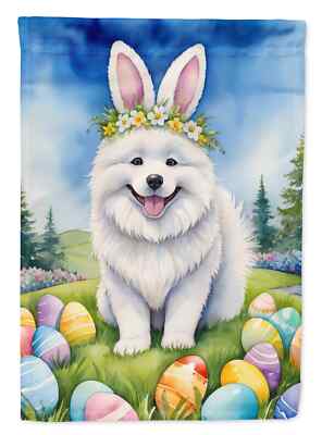 Samoyed Easter Egg Hunt Flag