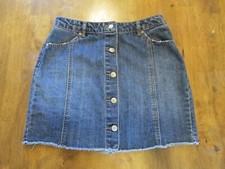 HIGHWAY JEANS Denim Skirt Women Size 3/4 Button Down Raw Hem Pockets 70's Y2K
