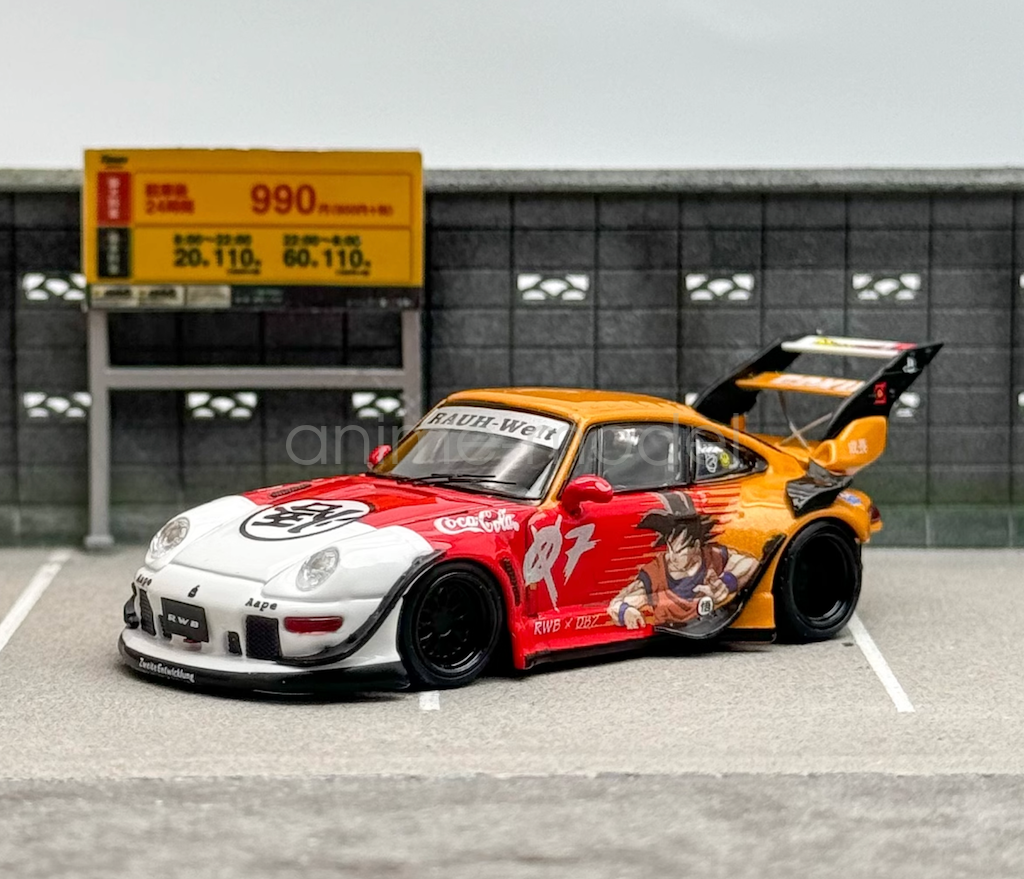 1:64 Red Dragon Ball RWB 993 911 Racing Sports Diecast Metal Car