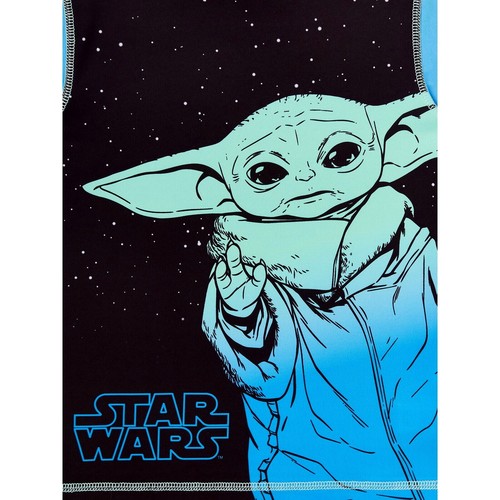 Sz 4-12 Baby Yoda Swim Trunks Rash Guard Swimsuit Set Short Star Wars Grogu Boys - Picture 2 of 3